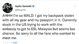 虚惊一场 iNSaNiA护照失窃险些错过ESL马来西亚站